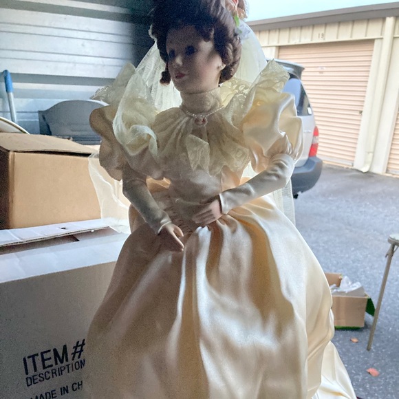 Victorian Early Century Wedding Porcelain Doll - Picture 1 of 6